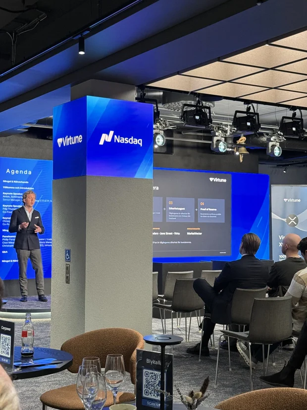 Bild från Rummet innan börsen — hos Nasdaq, med Virtune