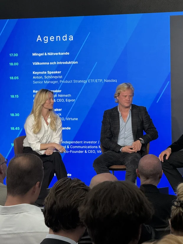 Bild från Rummet innan börsen — hos Nasdaq, med Virtune