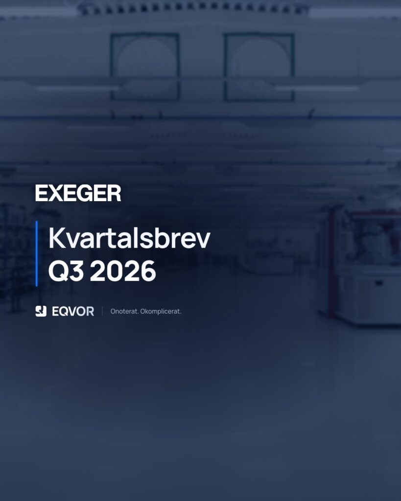 Exeger kvartalsbrev Q3 2026